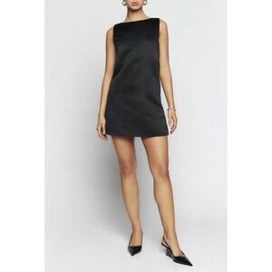 REFORMATION Women’s Mini dress Sarena /Satin   Black  NAIA Sz 10